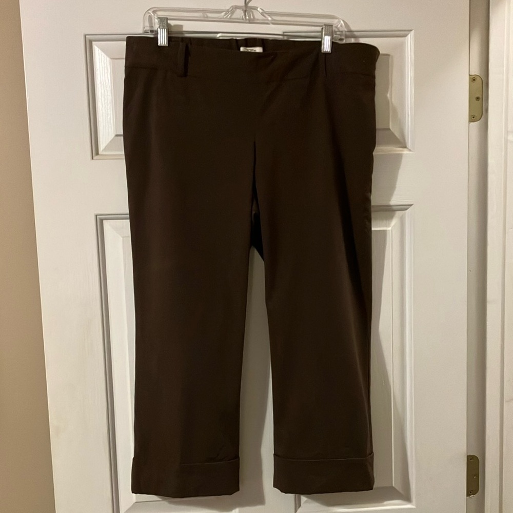 LOFT Maternity Dark Brown Elastic Waist Pants